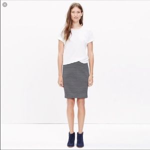 Madewell Black White Striped Pencil Skirt